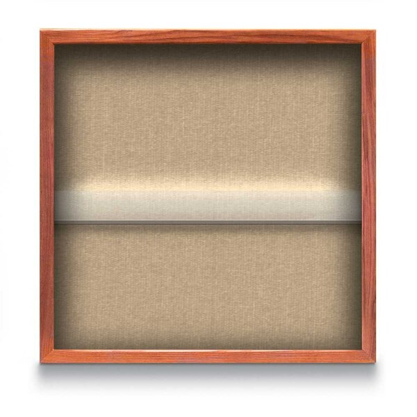 Outdoor Enclosed Combo Board, 48"x36", Bronze Frame/Burgundy & Forbo